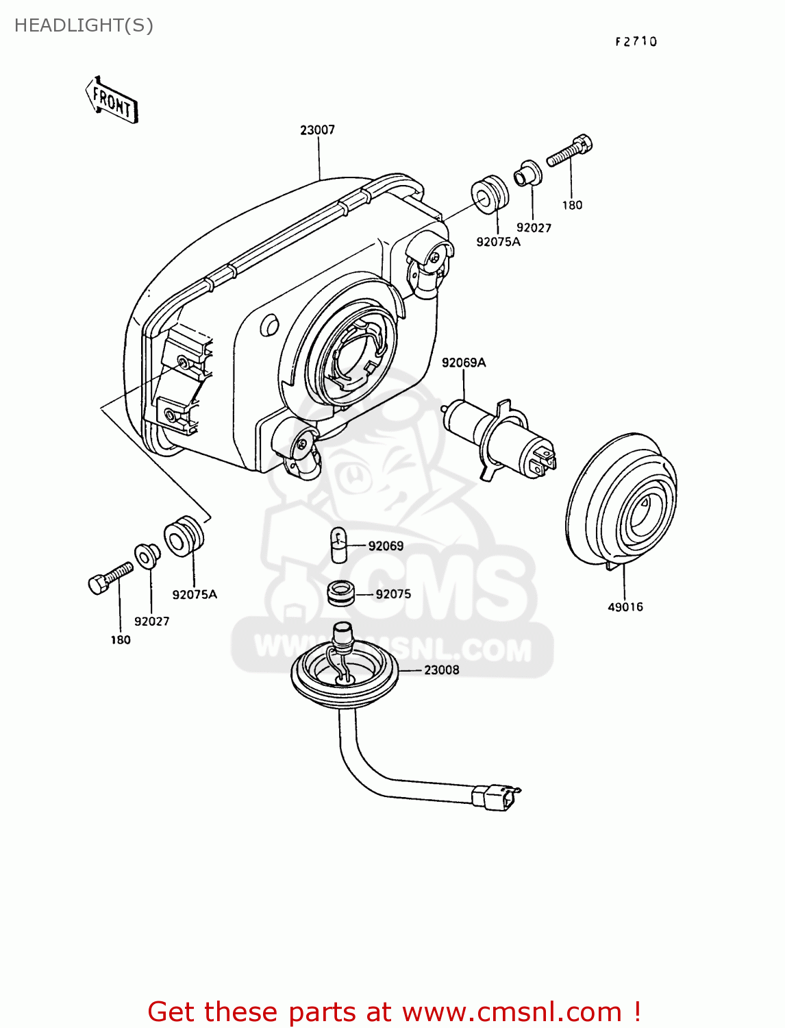 HEADLIGHT(S) EX400A3 GPZ400S 1989 SWEDEN