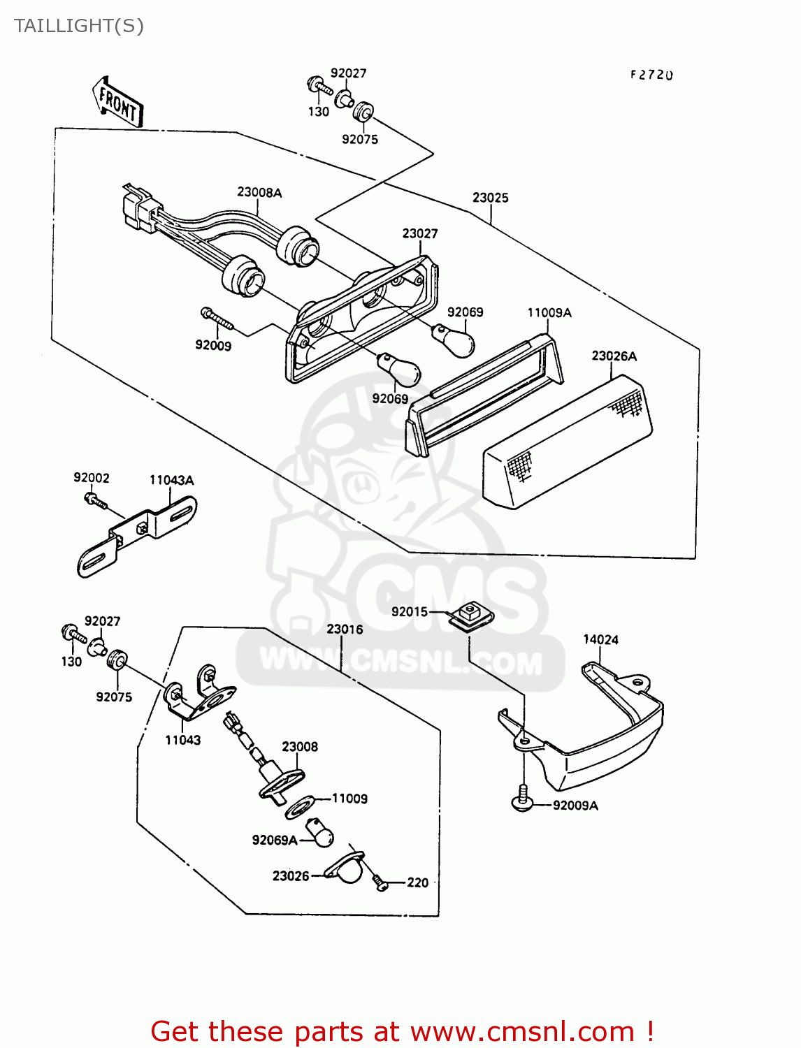 TAILLIGHT(S) EX400A3 GPZ400S 1989 SWEDEN