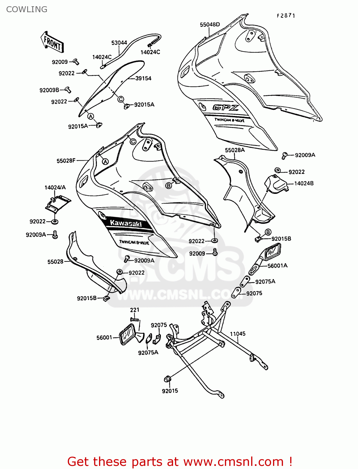COWLING EX400A3 GPZ400S 1989 SWEDEN