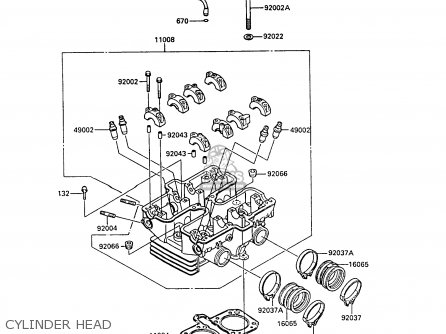 CYLINDER HEAD - EX400A3 GPZ400S 1989 SWEDEN