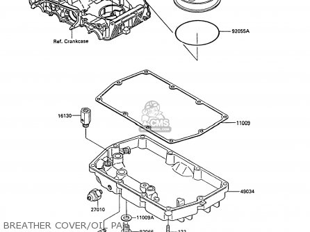 BREATHER COVER/OIL PAN - EX400A3 GPZ400S 1989 SWEDEN