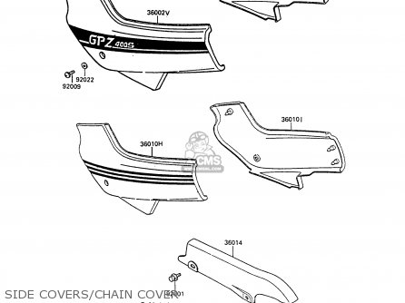 SIDE COVERS/CHAIN COVER - EX400A3 GPZ400S 1989 SWEDEN