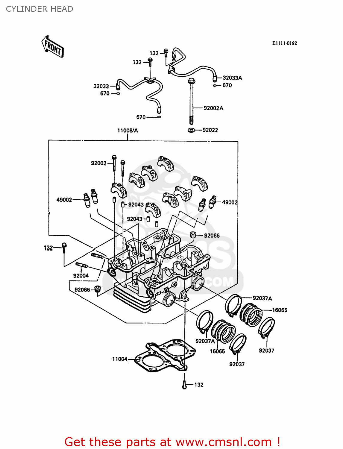 CYLINDER HEAD EX500A1 1987 USA CALIFORNIA CANADA