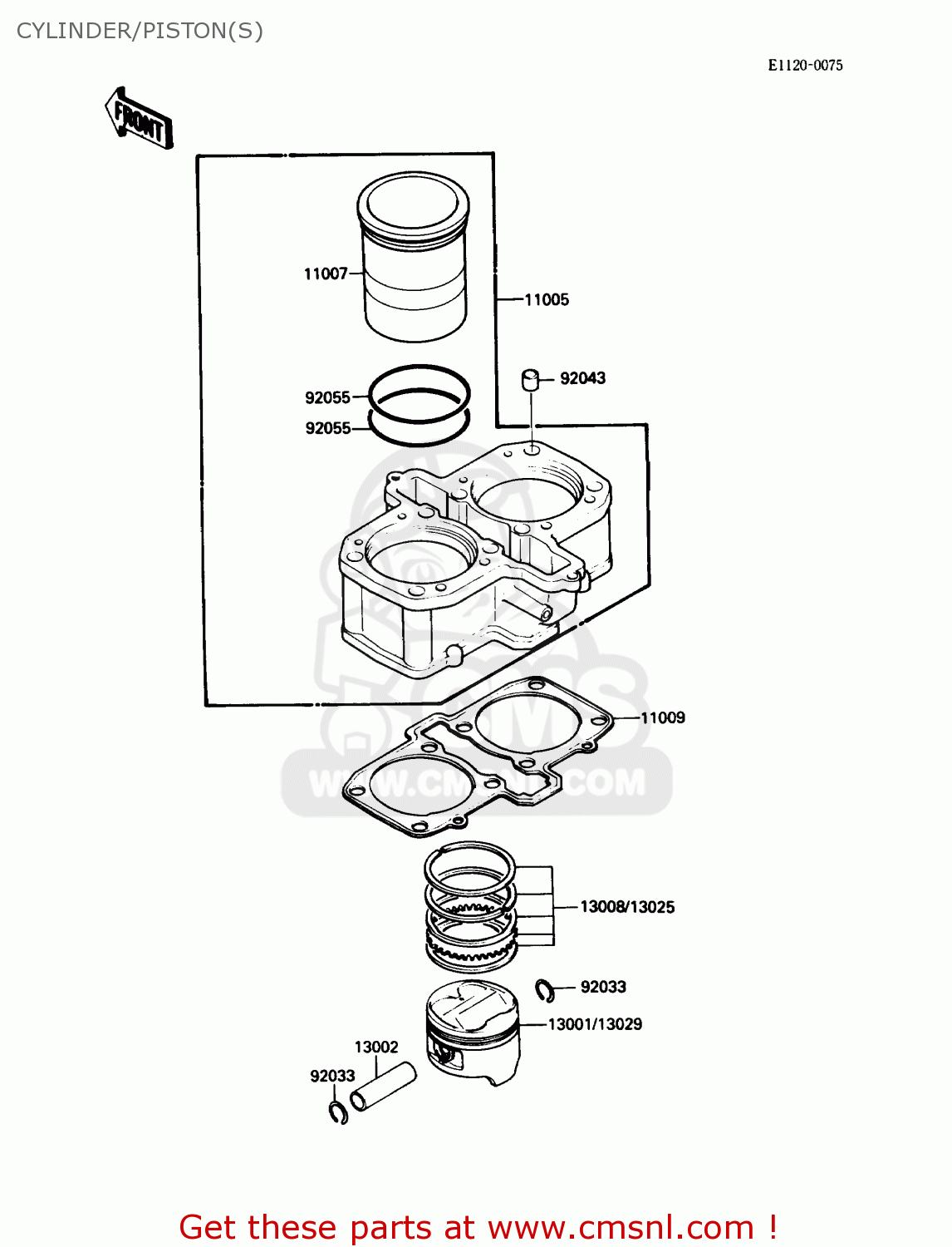 CYLINDER/PISTON(S) EX500A1 1987 USA CALIFORNIA CANADA