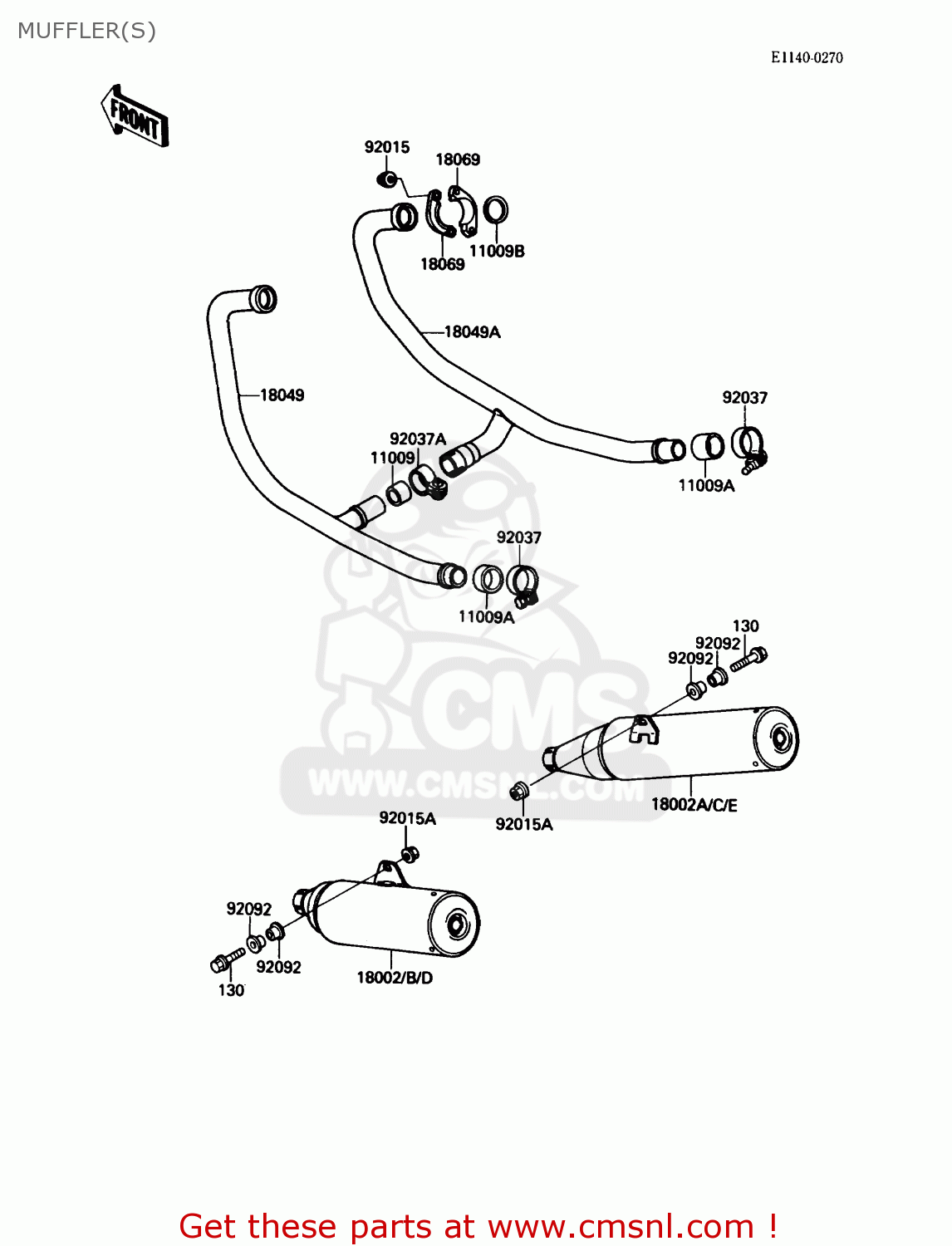 MUFFLER(S) EX500A1 1987 USA CALIFORNIA CANADA