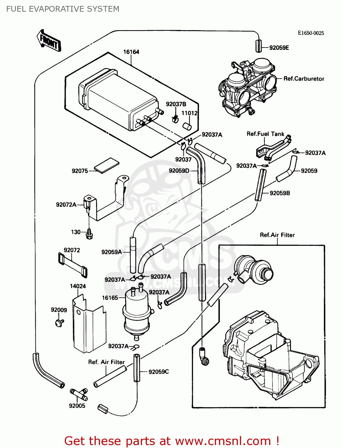 FUEL EVAPORATIVE SYSTEM EX500A1 1987 USA CALIFORNIA CANADA