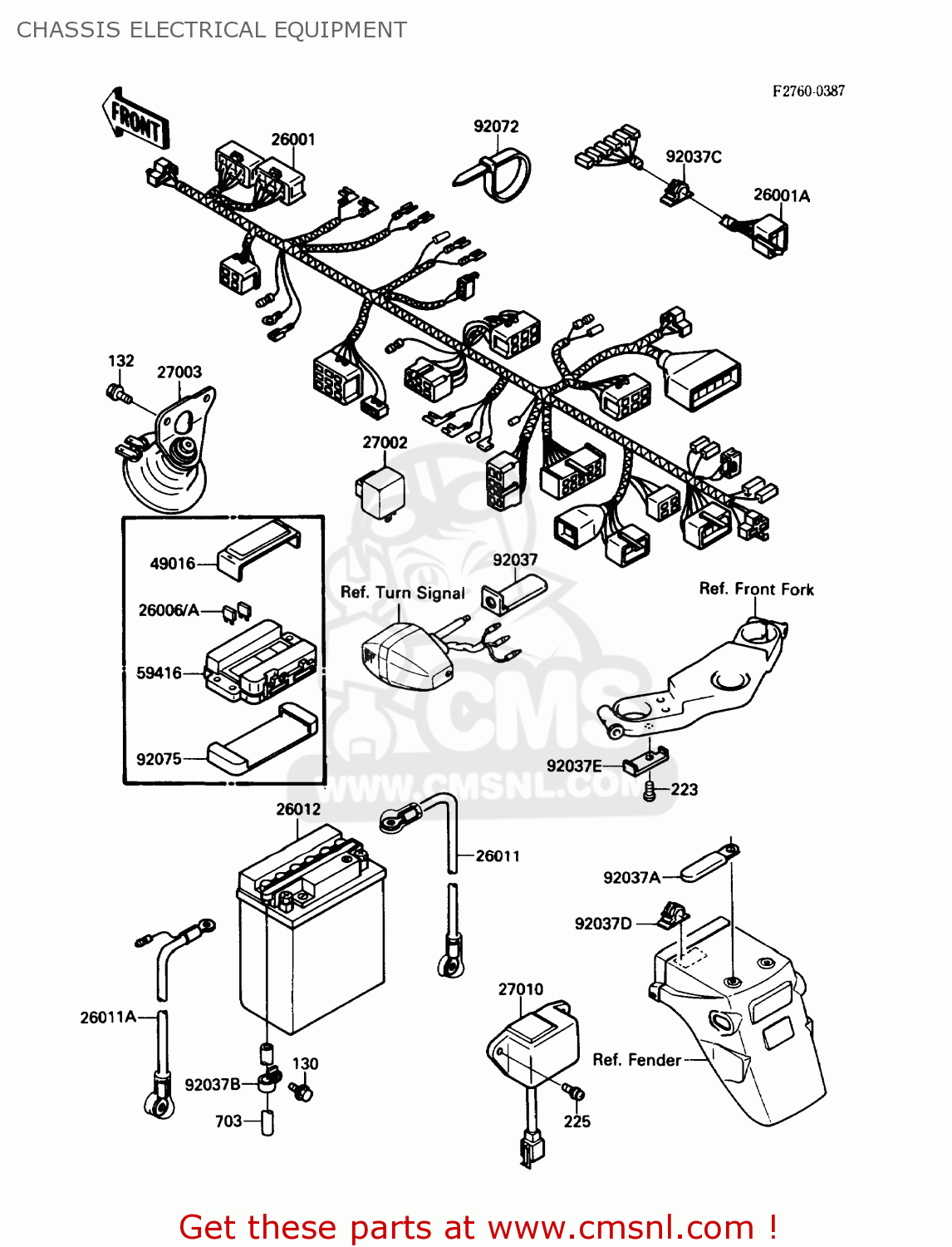 CHASSIS ELECTRICAL EQUIPMENT EX500A1 1987 USA CALIFORNIA CANADA