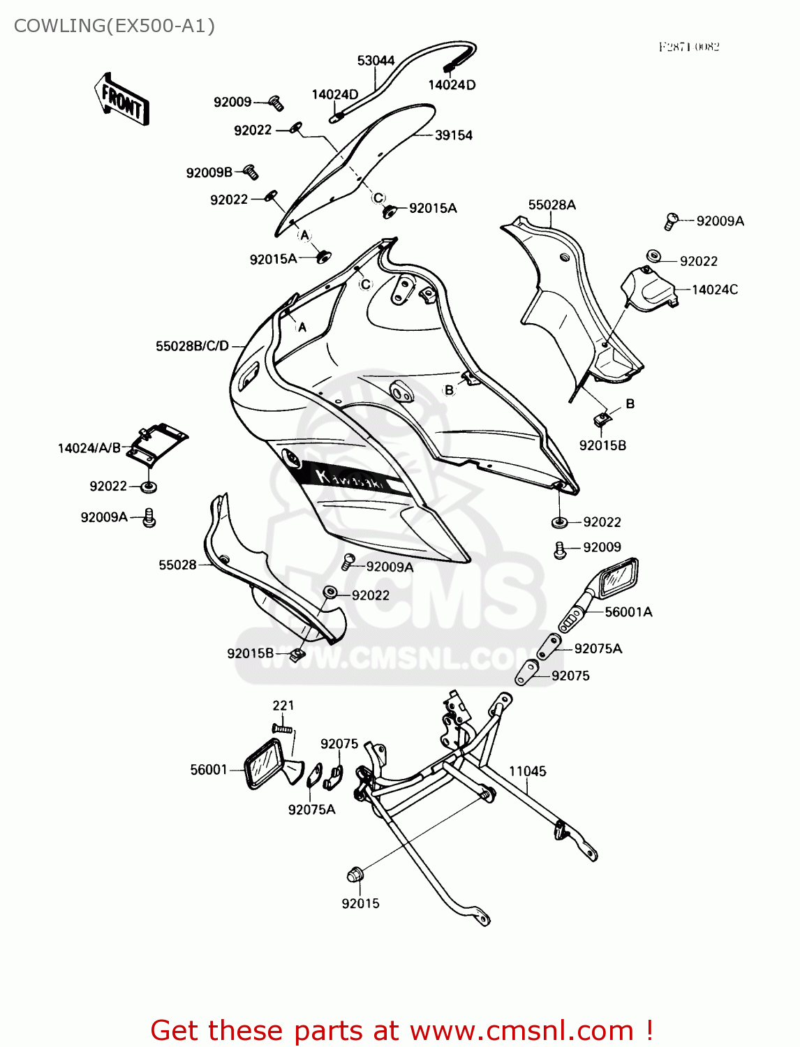 COWLING(EX500-A1) EX500A1 1987 USA CALIFORNIA CANADA