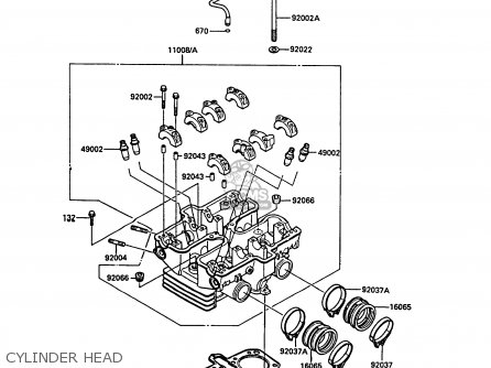 CYLINDER HEAD - EX500A1 1987 USA CALIFORNIA CANADA