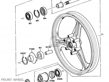FRONT WHEEL - EX500A1 1987 USA CALIFORNIA CANADA