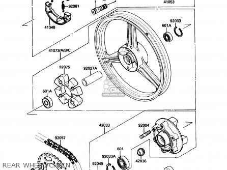 REAR WHEEL/CHAIN - EX500A1 1987 USA CALIFORNIA CANADA