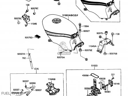 FUEL TANK - EX500A1 1987 USA CALIFORNIA CANADA