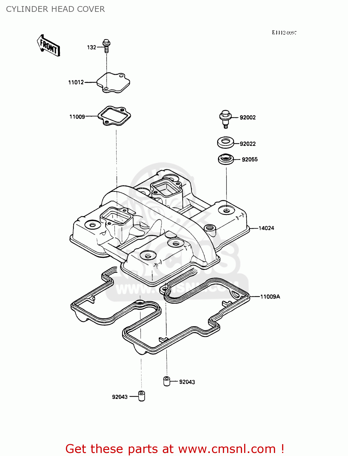 CYLINDER HEAD COVER EX500A1 GPZ500S 1987 EUROPE UK FR AR FG GR IT NR SD SP ST