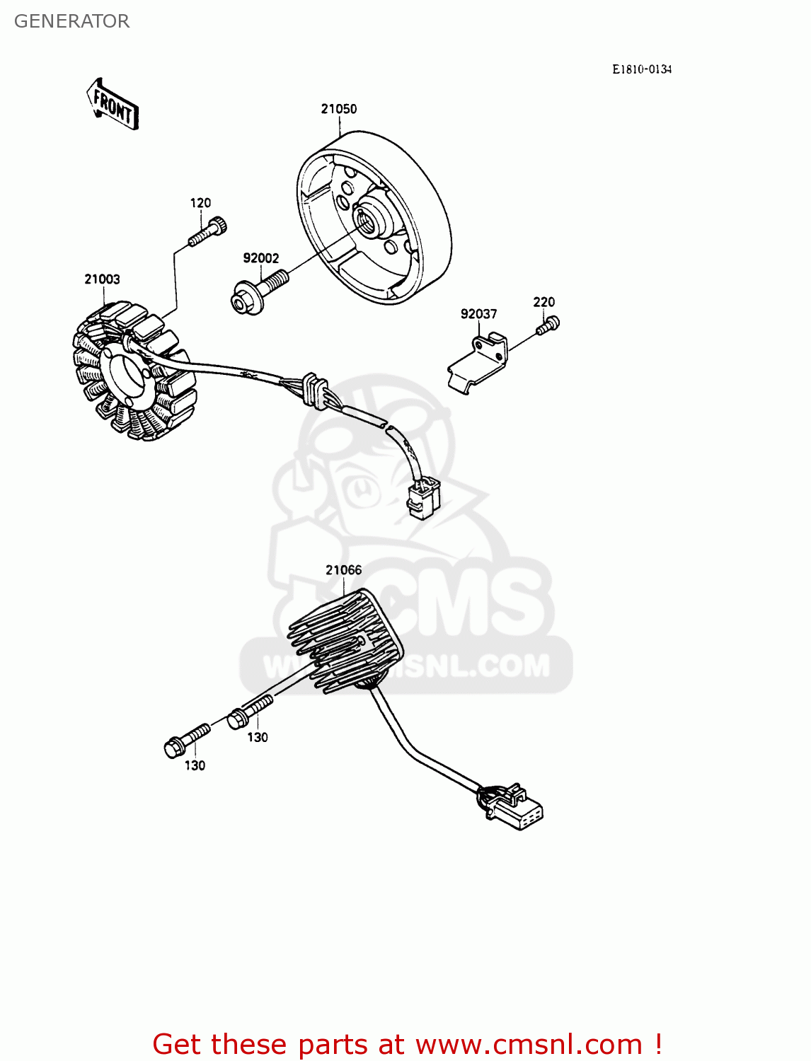 GENERATOR EX500A1 GPZ500S 1987 EUROPE UK FR AR FG GR IT NR SD SP ST