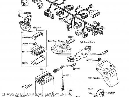 CHASSIS ELECTRICAL EQUIPMENT - EX500A1 GPZ500S 1987 EUROPE UK FR AR FG GR IT NR SD SP ST