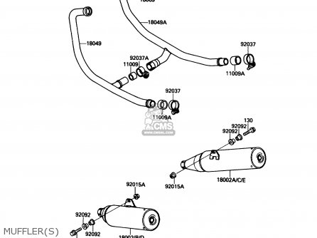 CMS シーエムエス PIPE-EXHAUST，LH EX400A2 GPZ400S 1988 SWEDEN