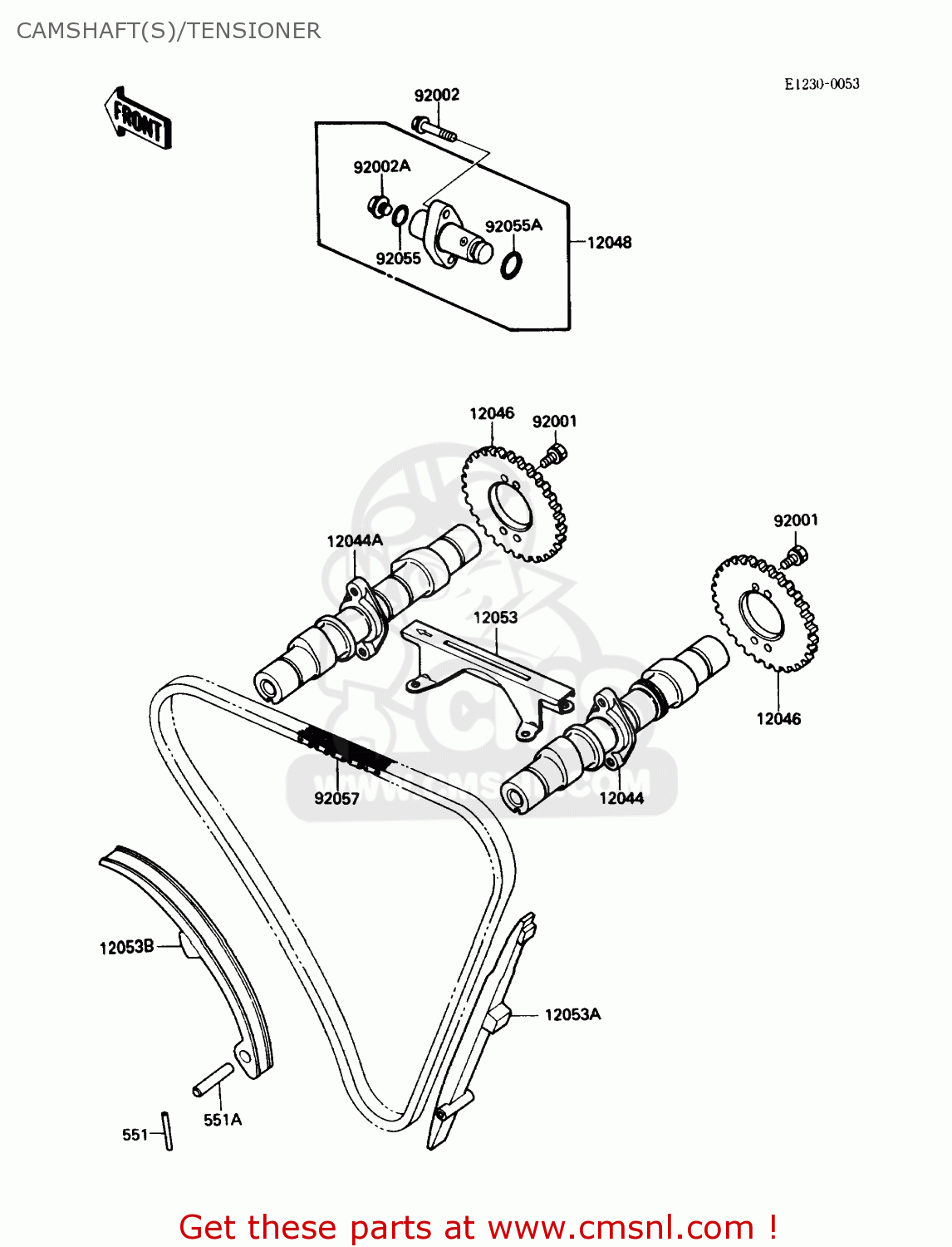 CAMSHAFT(S)/TENSIONER EX500A2 1988 USA CALIFORNIA CANADA