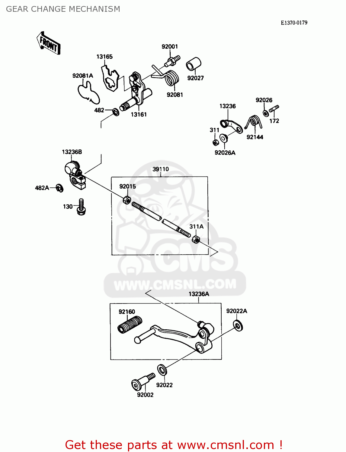 GEAR CHANGE MECHANISM EX500A2 1988 USA CALIFORNIA CANADA