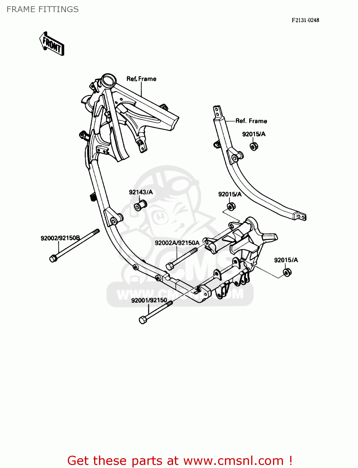 FRAME FITTINGS EX500A2 1988 USA CALIFORNIA CANADA
