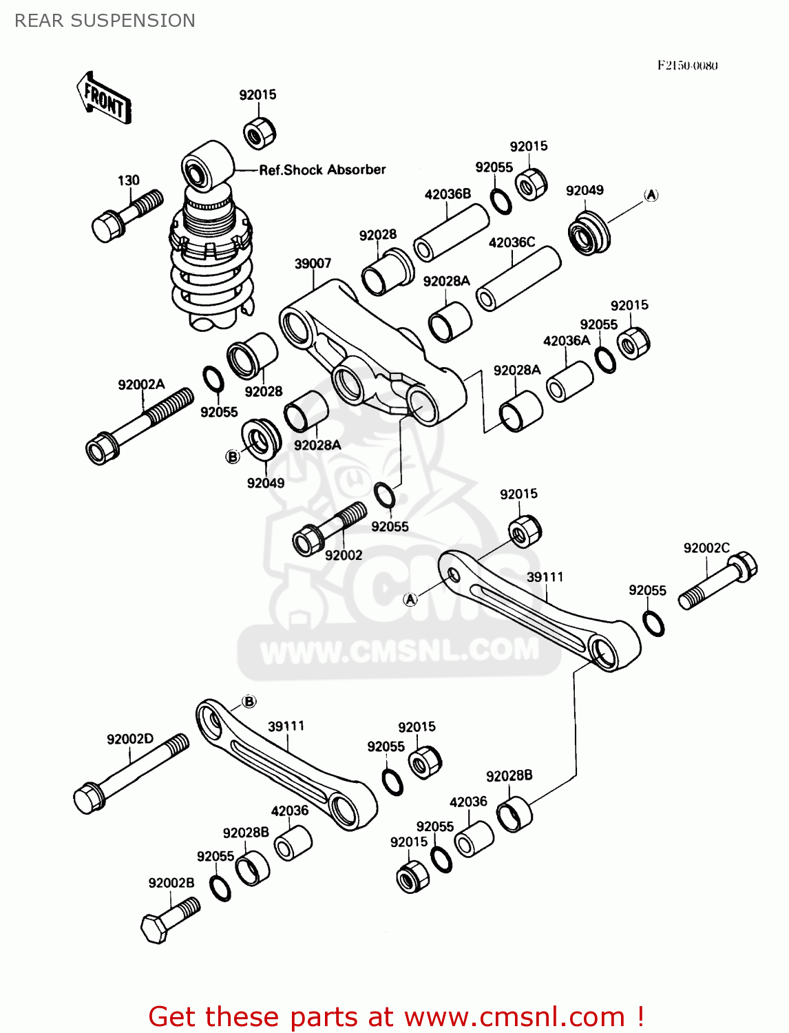 REAR SUSPENSION EX500A2 1988 USA CALIFORNIA CANADA