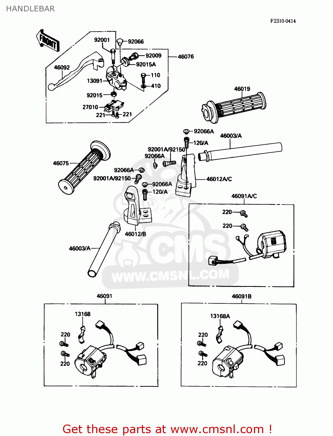 HANDLEBAR EX500A2 1988 USA CALIFORNIA CANADA