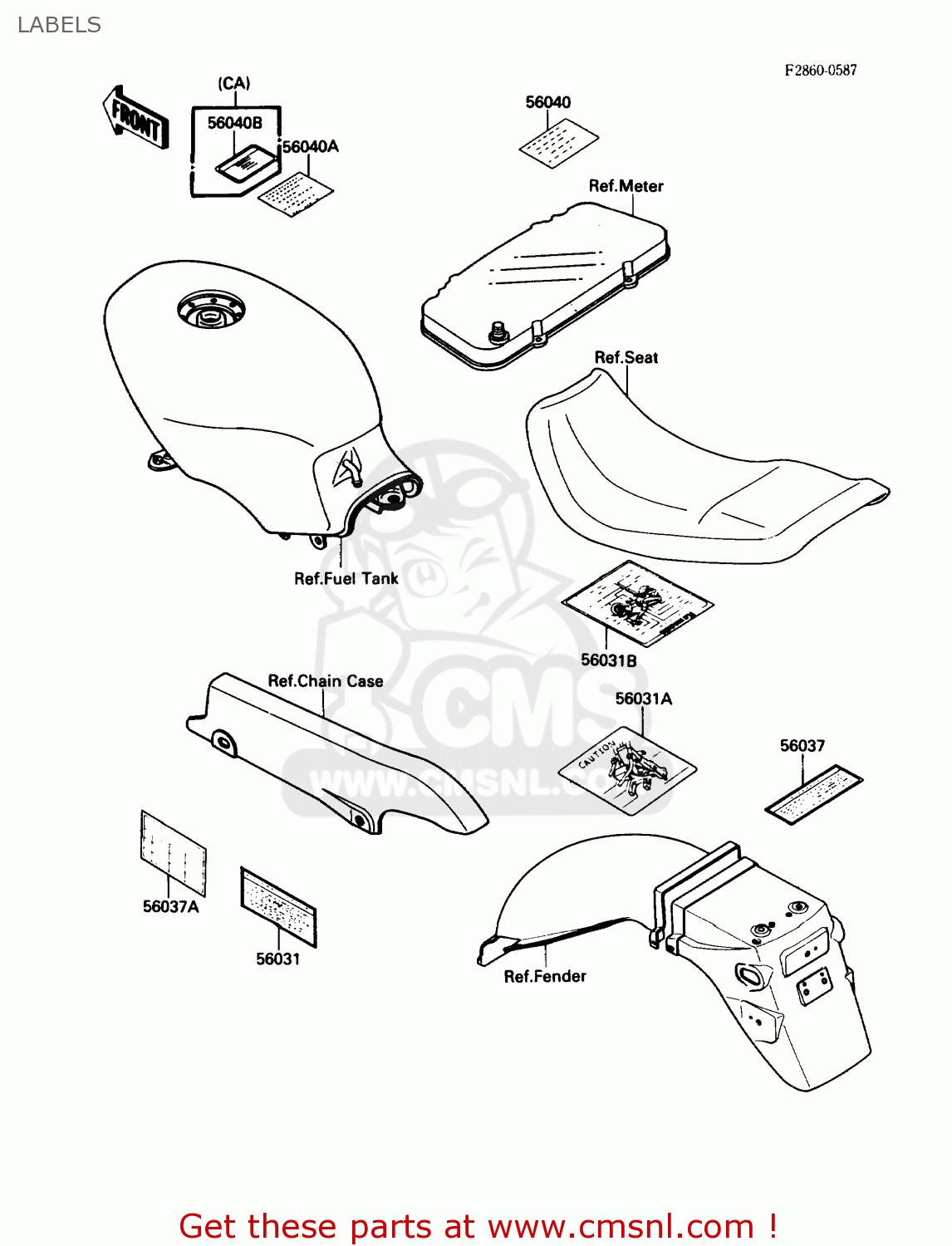 LABELS EX500A2 1988 USA CALIFORNIA CANADA