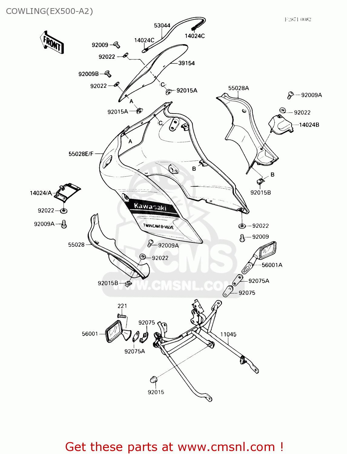 COWLING(EX500-A2) EX500A2 1988 USA CALIFORNIA CANADA