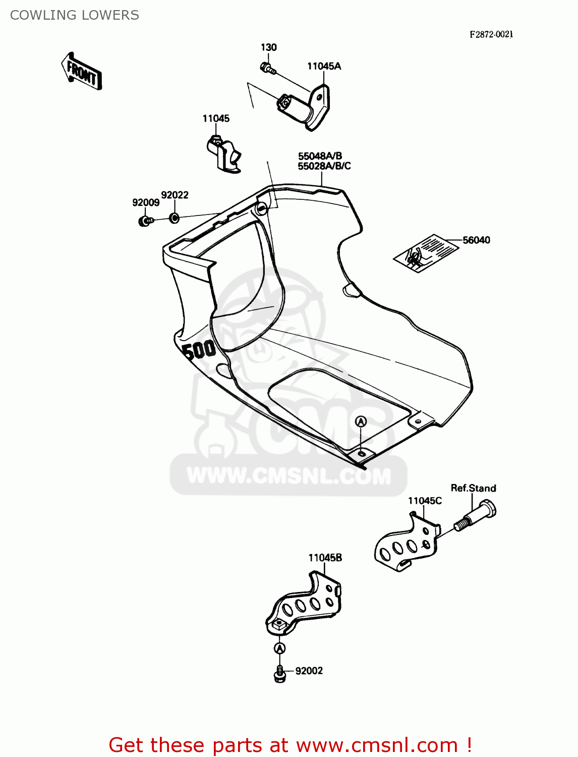 COWLING LOWERS EX500A2 1988 USA CALIFORNIA CANADA