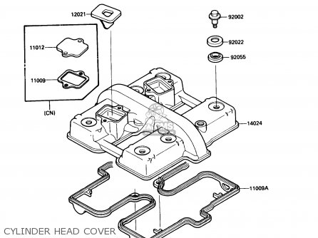 CYLINDER HEAD COVER - EX500A2 1988 USA CALIFORNIA CANADA