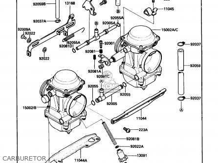 CARBURETOR - EX500A2 1988 USA CALIFORNIA CANADA