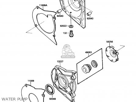 WATER PUMP - EX500A2 1988 USA CALIFORNIA CANADA