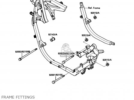 FRAME FITTINGS - EX500A2 1988 USA CALIFORNIA CANADA