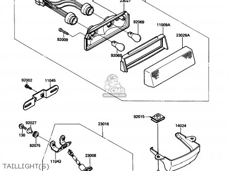 TAILLIGHT(S) - EX500A2 1988 USA CALIFORNIA CANADA