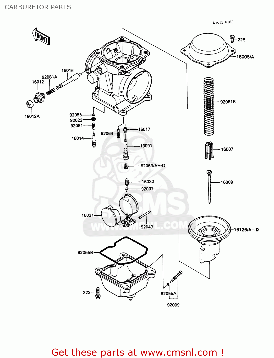 CARBURETOR PARTS EX500A2 GPZ500S 1988 EUROPE UK AR SD