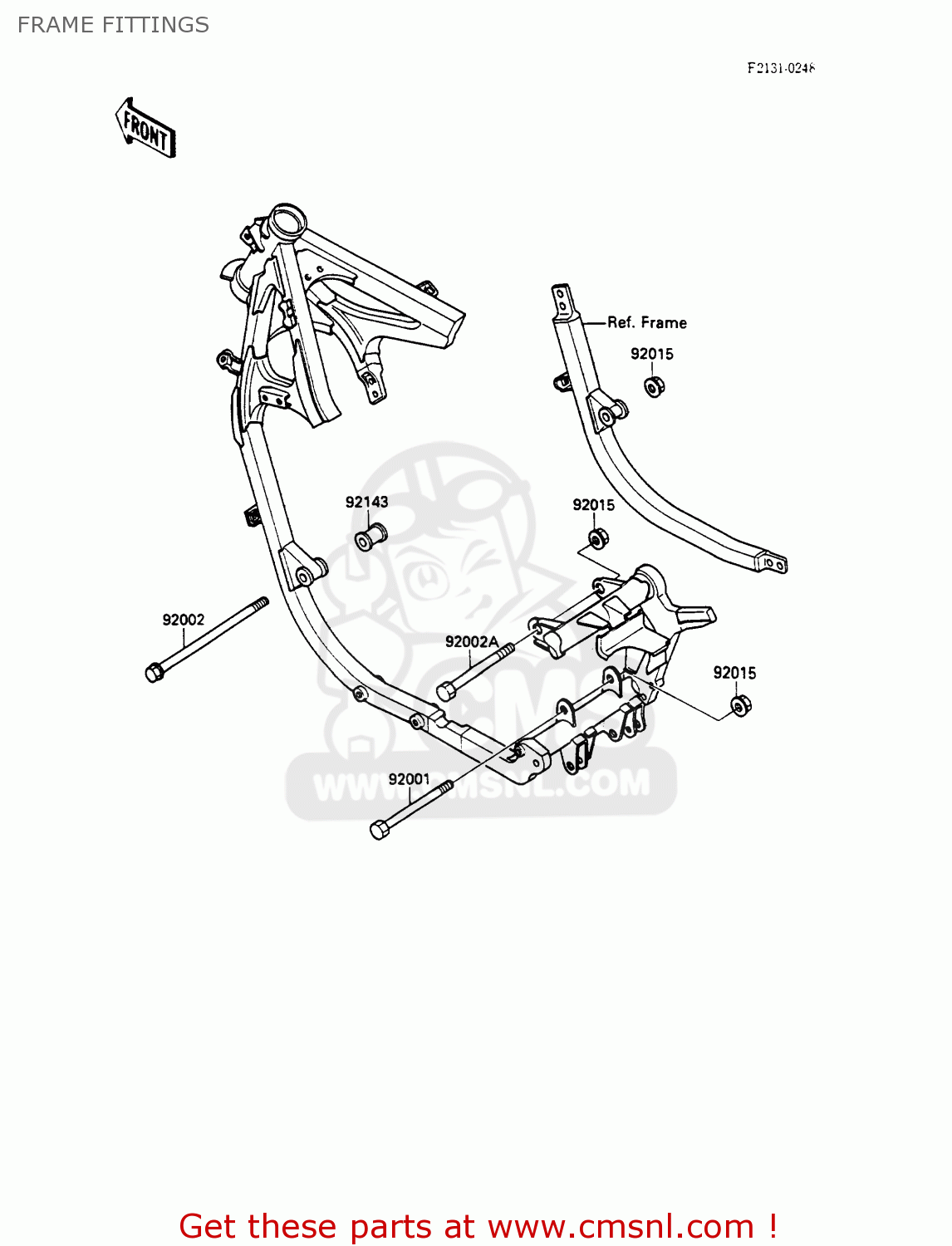 FRAME FITTINGS EX500A2 GPZ500S 1988 EUROPE UK AR SD