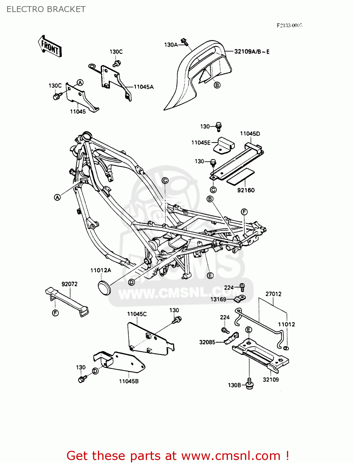 ELECTRO BRACKET EX500A2 GPZ500S 1988 EUROPE UK AR SD