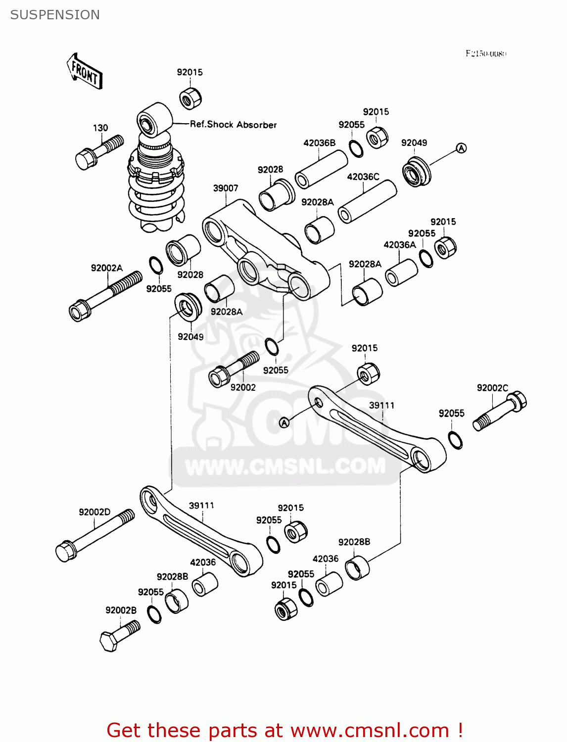 SUSPENSION EX500A2 GPZ500S 1988 EUROPE UK AR SD