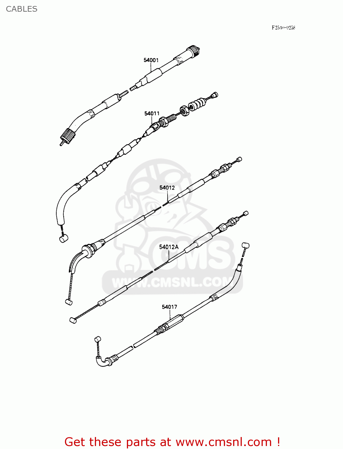 CABLES EX500A2 GPZ500S 1988 EUROPE UK AR SD