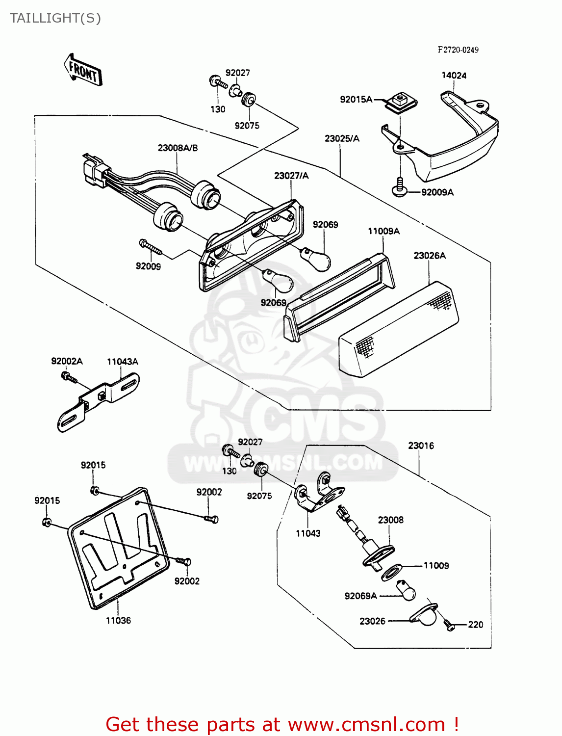 TAILLIGHT(S) EX500A2 GPZ500S 1988 EUROPE UK AR SD