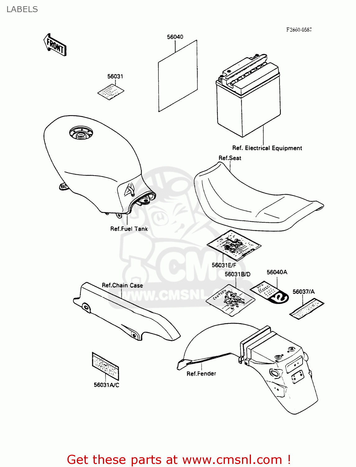 LABELS EX500A2 GPZ500S 1988 EUROPE UK AR SD