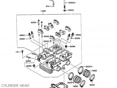 CYLINDER HEAD - EX500A2 GPZ500S 1988 EUROPE UK AR SD