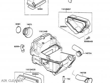 AIR CLEANER - EX500A2 GPZ500S 1988 EUROPE UK AR SD