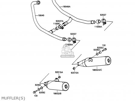 MUFFLER(S) - EX500A2 GPZ500S 1988 EUROPE UK AR SD