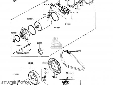 STARTER MOTOR - EX500A2 GPZ500S 1988 EUROPE UK AR SD