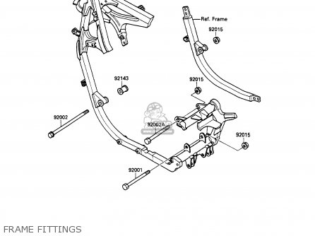 FRAME FITTINGS - EX500A2 GPZ500S 1988 EUROPE UK AR SD