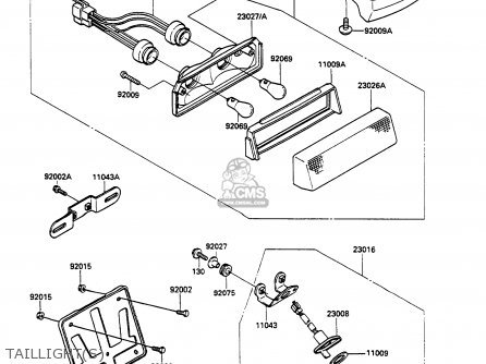 TAILLIGHT(S) - EX500A2 GPZ500S 1988 EUROPE UK AR SD