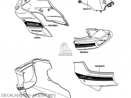 DECALS(EX500-A2)(EBONY) - EX500A2 GPZ500S 1988 EUROPE UK AR SD