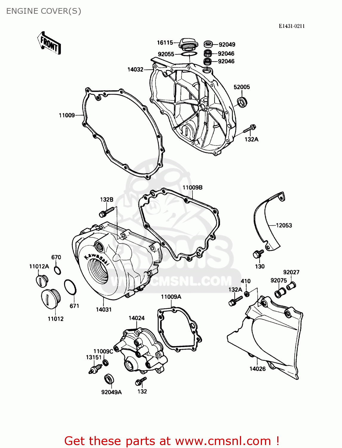 ENGINE COVER(S) EX500A3 1989 USA CALIFORNIA CANADA