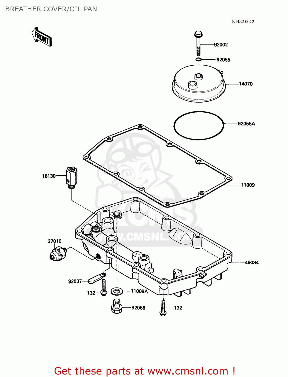 BREATHER COVER/OIL PAN EX500A3 1989 USA CALIFORNIA CANADA