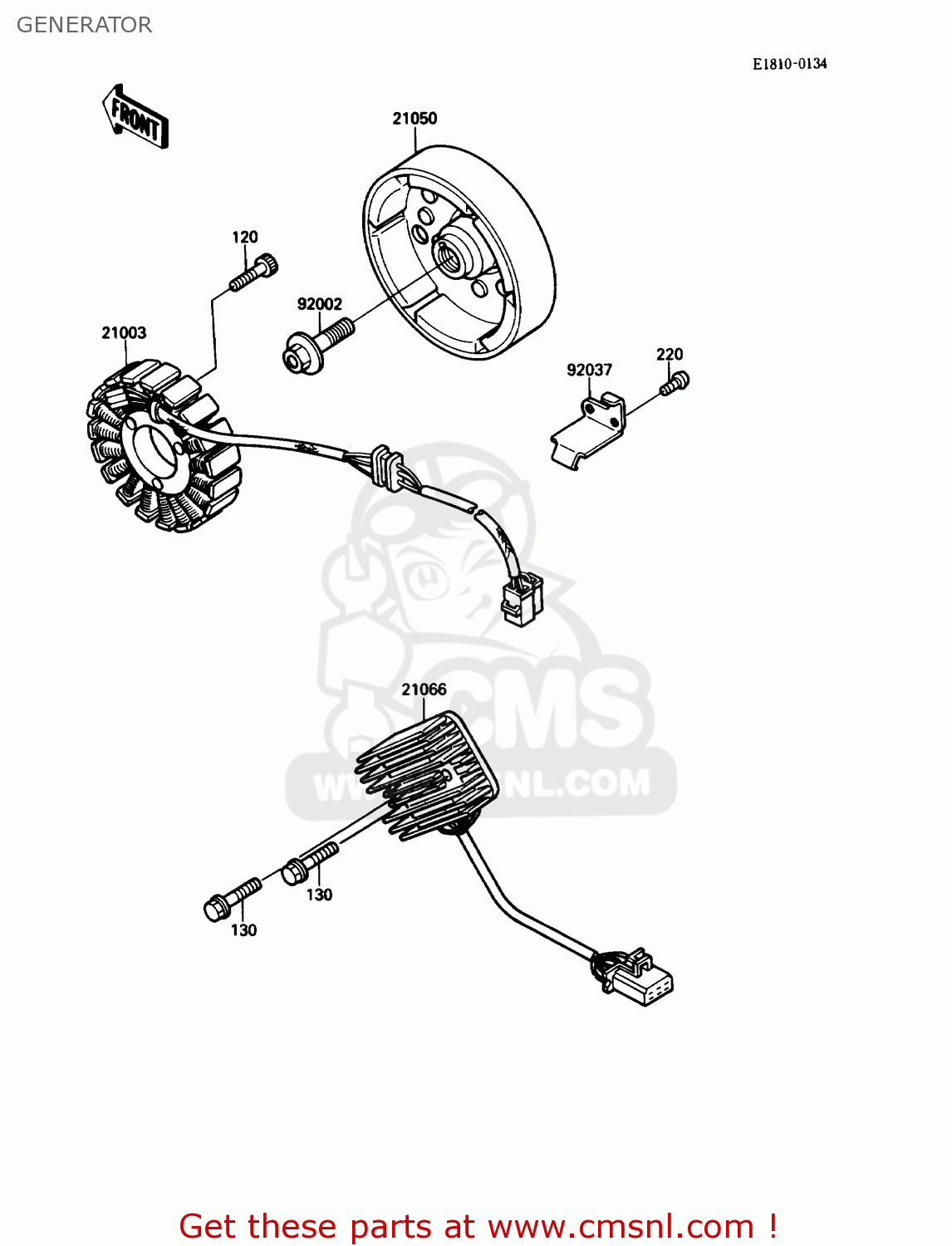 GENERATOR EX500A3 1989 USA CALIFORNIA CANADA